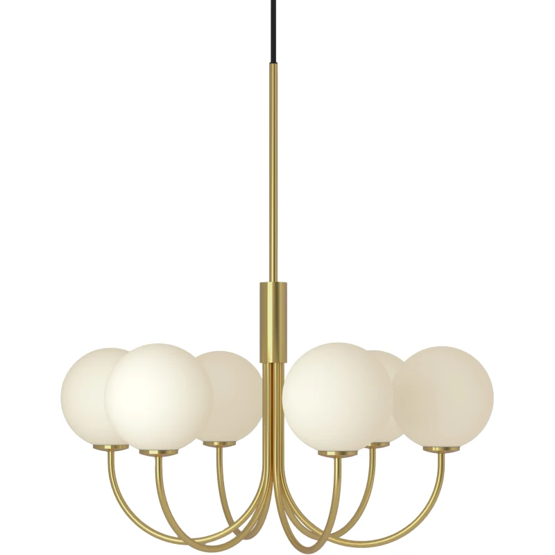BALLON LYSEKRONE 6 - Pendel - MESSING/OPAL GLAS