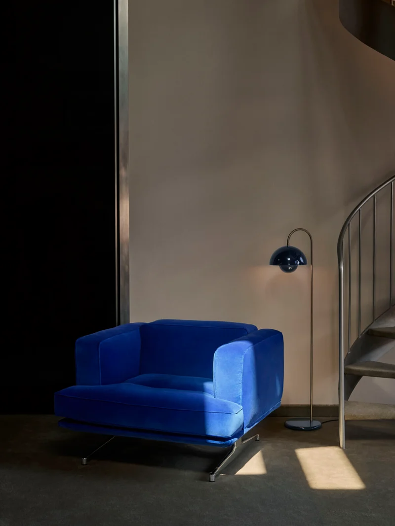 FLOWERPOT VP12 - GULVLAMPE - STEEL BLUE