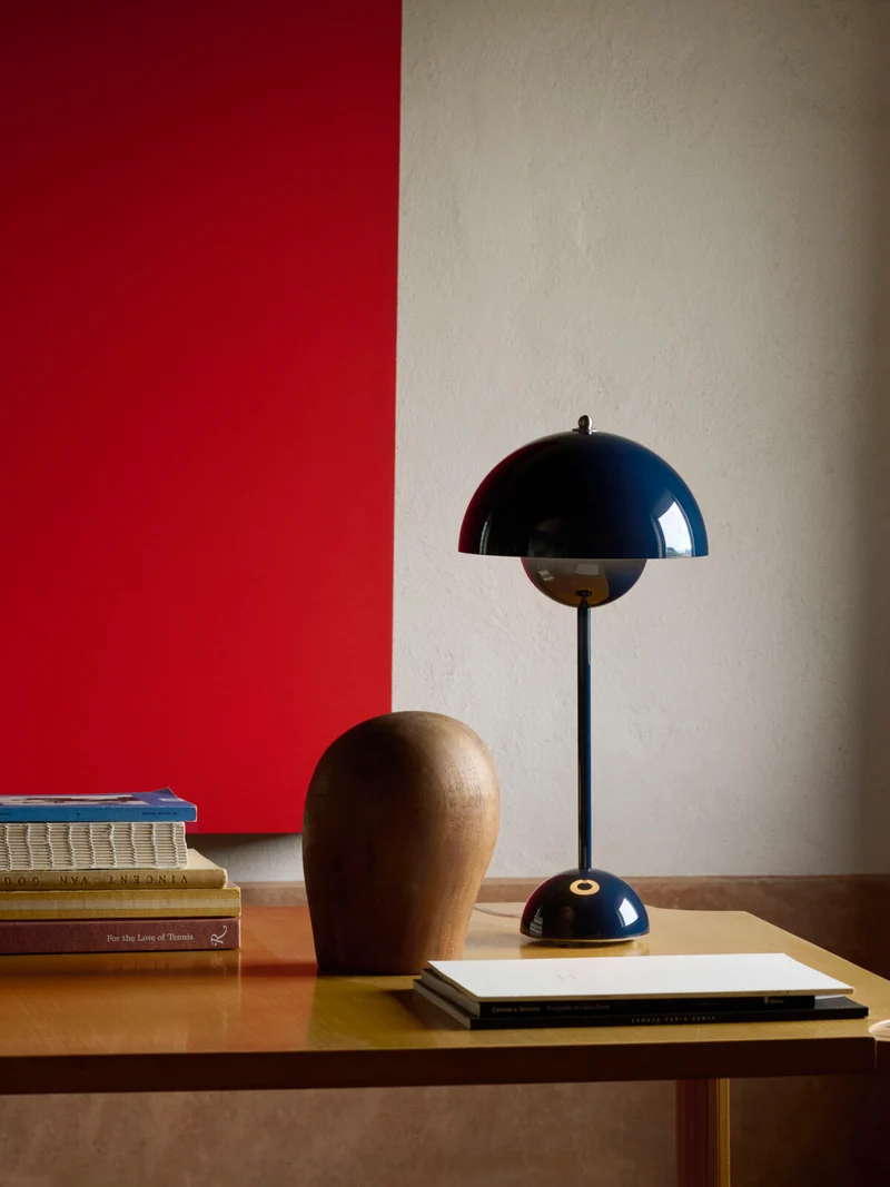FLOWERPOT VP3 - BORDLAMPE - STEEL BLUE