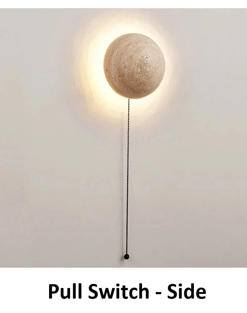 Travertine Limestone Wall Light – Natural Yellow Cave Stone LED Wall Lamp for Corridor, Staircase & Bedside