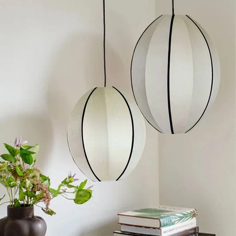 Suspension LED Médiévale Nordique – Lampe Zen en Soie pour Salon, Chambre & Décoration Maison