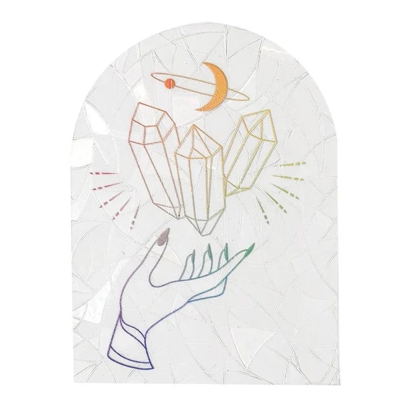 3D Rainbow Window Stickers Sun Catcher Wall Mirror Decals Star Butterfly Reflective Stickers for Children Kids Room Motorcycle
