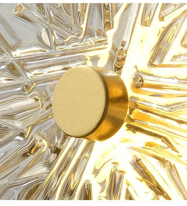 Postmodern Creative Living Room Glass Wall Lamp Designer Personalized and Simple Bedroom Brass Light Luxury Wall Lamp