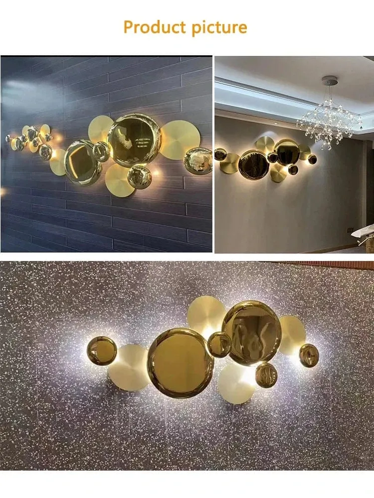 Applique Murale Nordique Dorée – Lampe Murale LED Art Déco pour Chambre, Salon, Couloir et Restaurant
