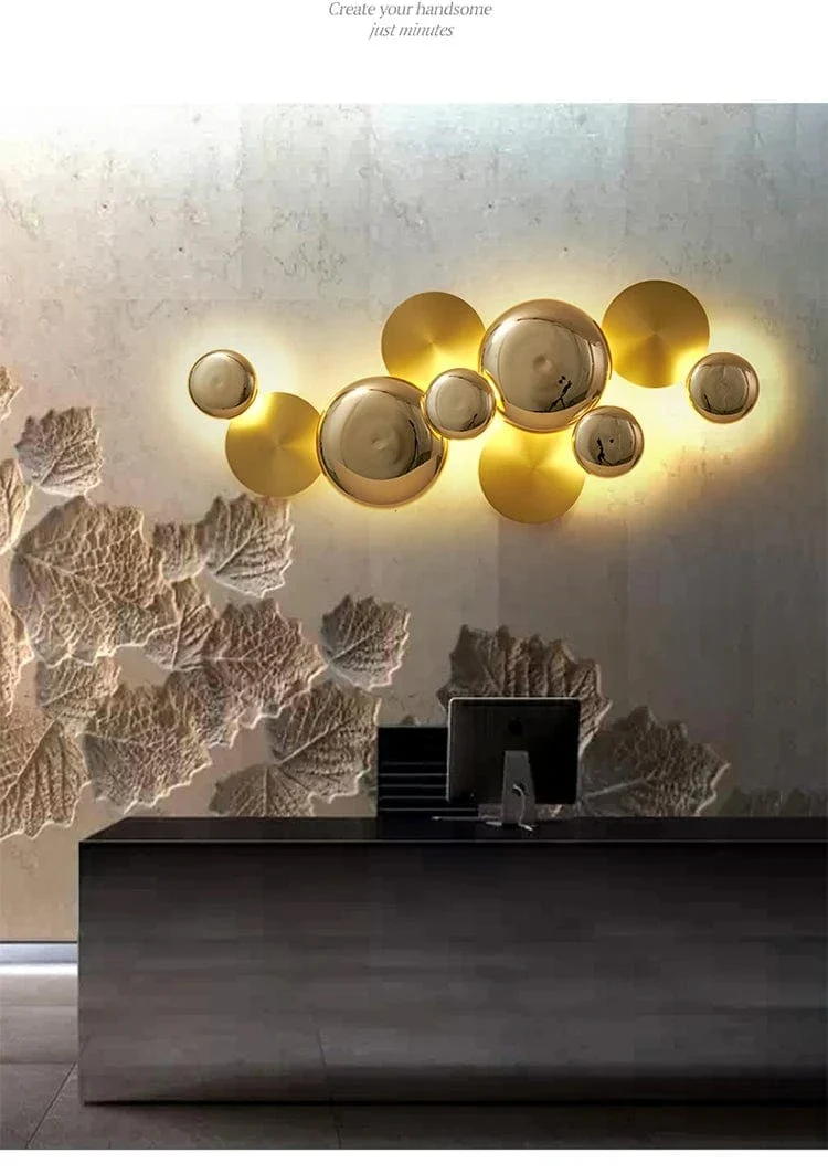 Applique Murale Nordique Dorée – Lampe Murale LED Art Déco pour Chambre, Salon, Couloir et Restaurant