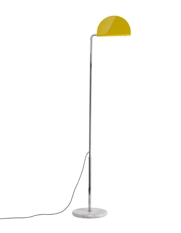 DCWéditions Mezzaluna Gulvlampe - White Marble / Yellow