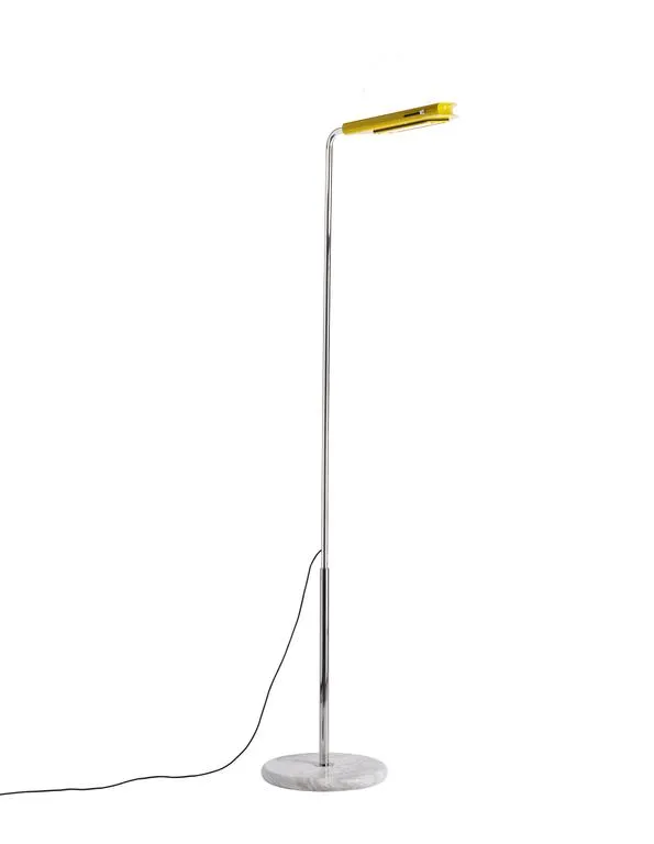 DCWéditions Mezzaluna Gulvlampe - White Marble / Yellow