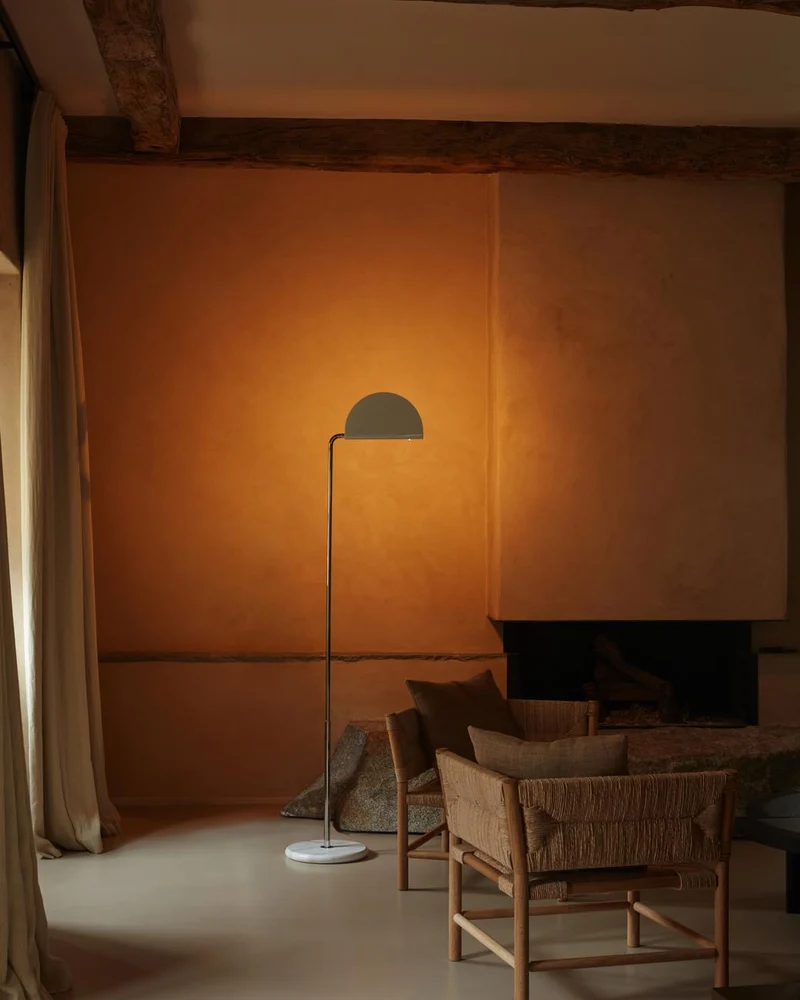 DCWéditions Mezzaluna Gulvlampe - White Marble / White