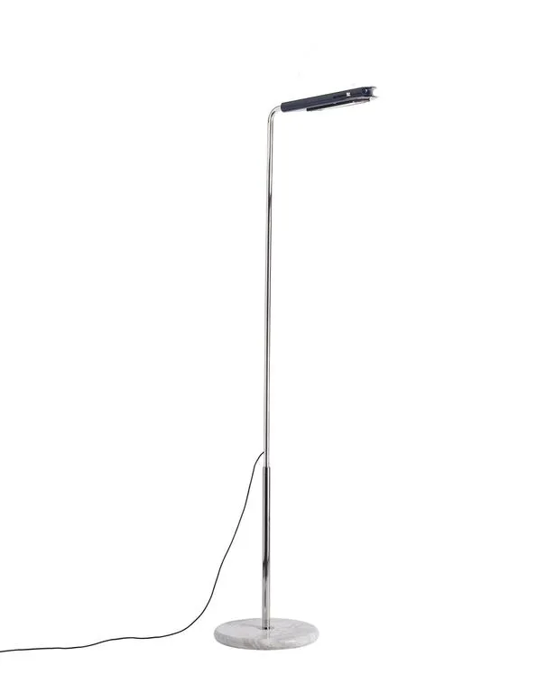 DCWéditions Mezzaluna Gulvlampe - White Marble / Blue
