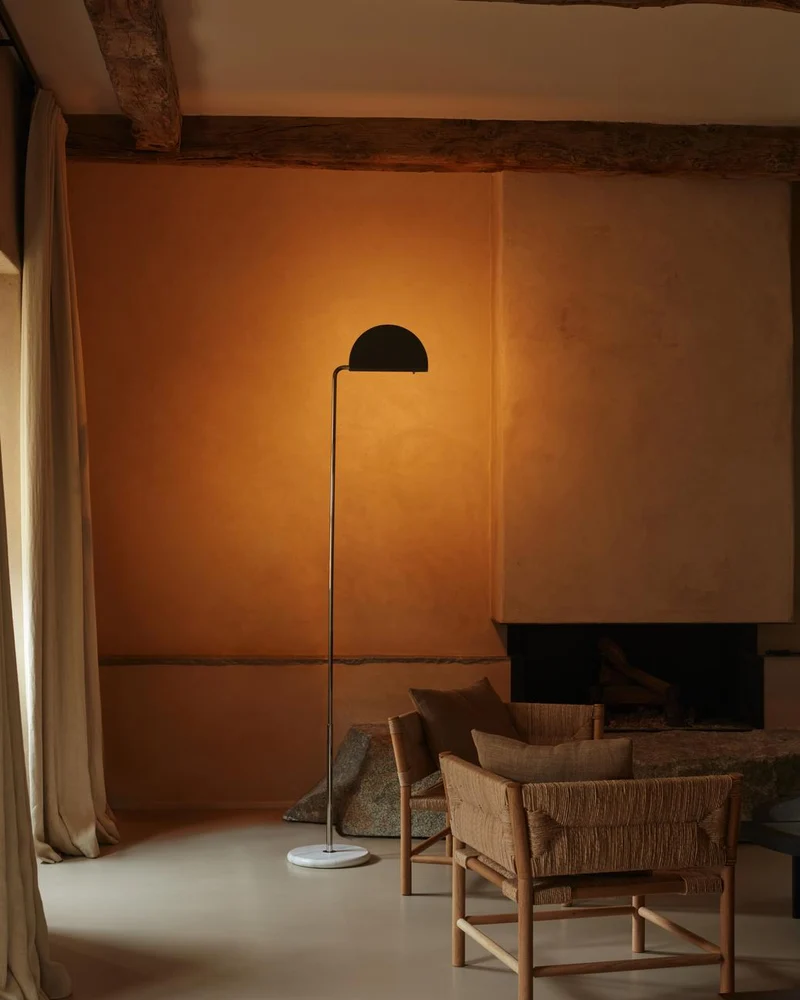 DCWéditions Mezzaluna Gulvlampe - White Marble / Black