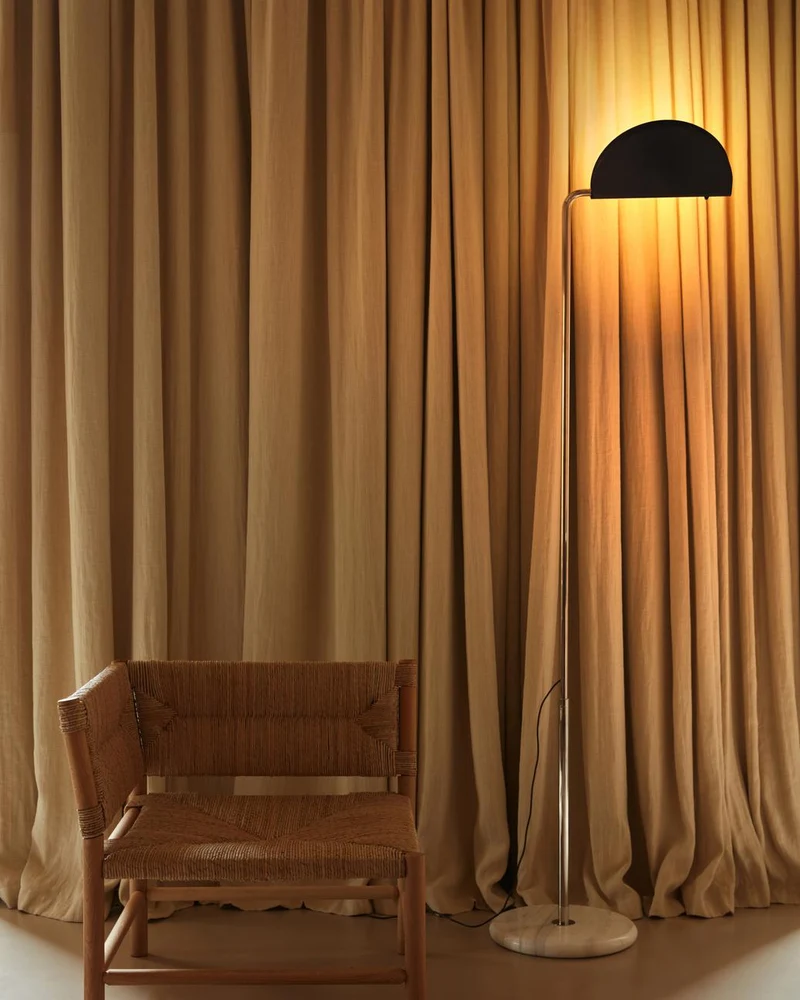 DCWéditions Mezzaluna Gulvlampe - White Marble / Black