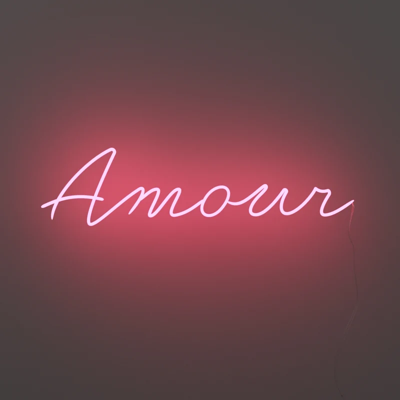 Amour Cursive, signe en néon LED