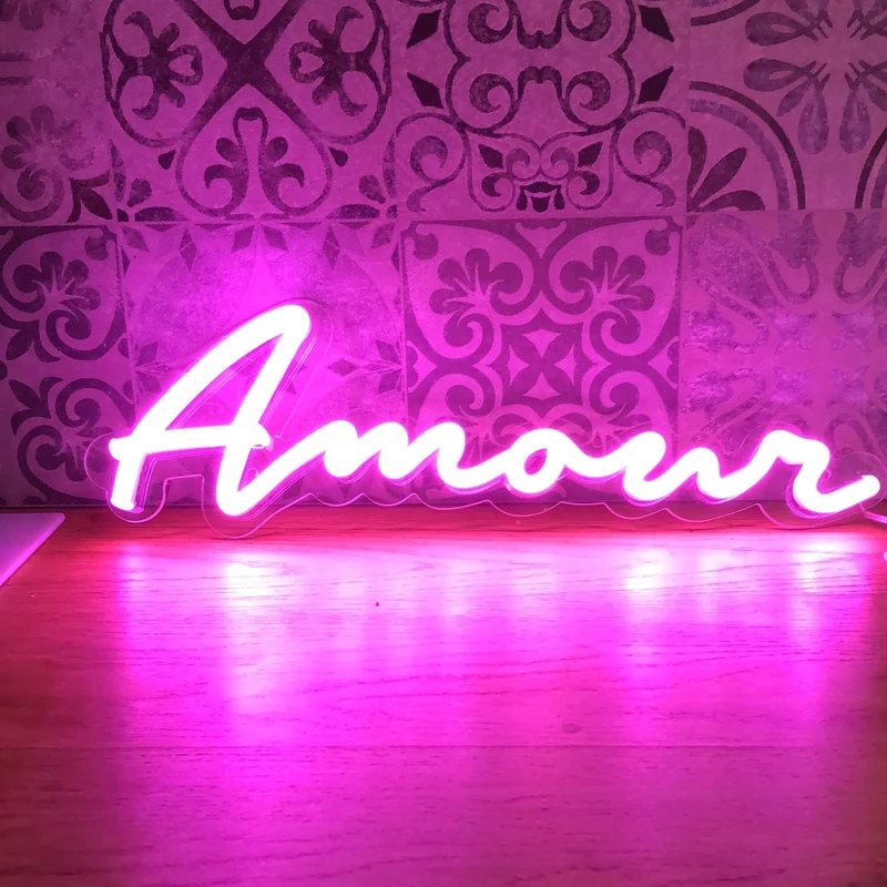 Amour Cursive, signe en néon LED