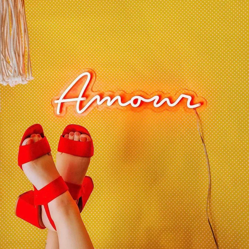Amour Cursive, signe en néon LED