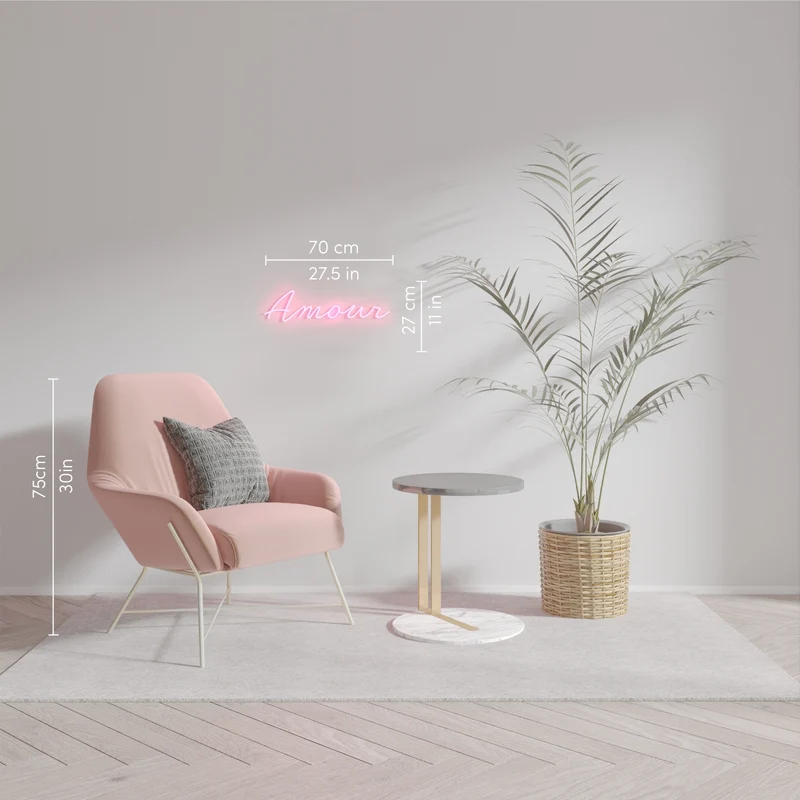 Amour Cursive, signe en néon LED