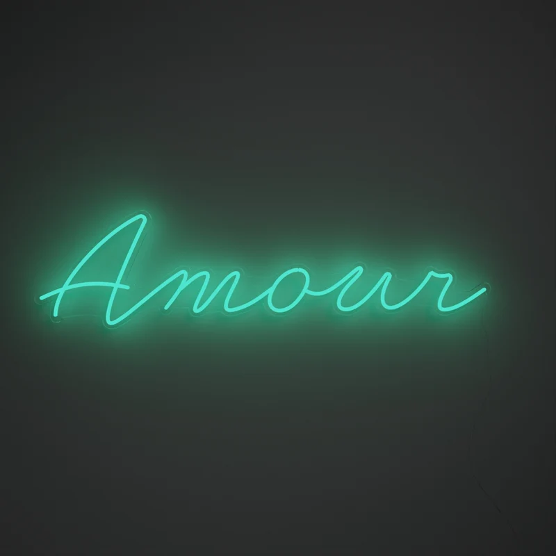 Amour Cursive, signe en néon LED