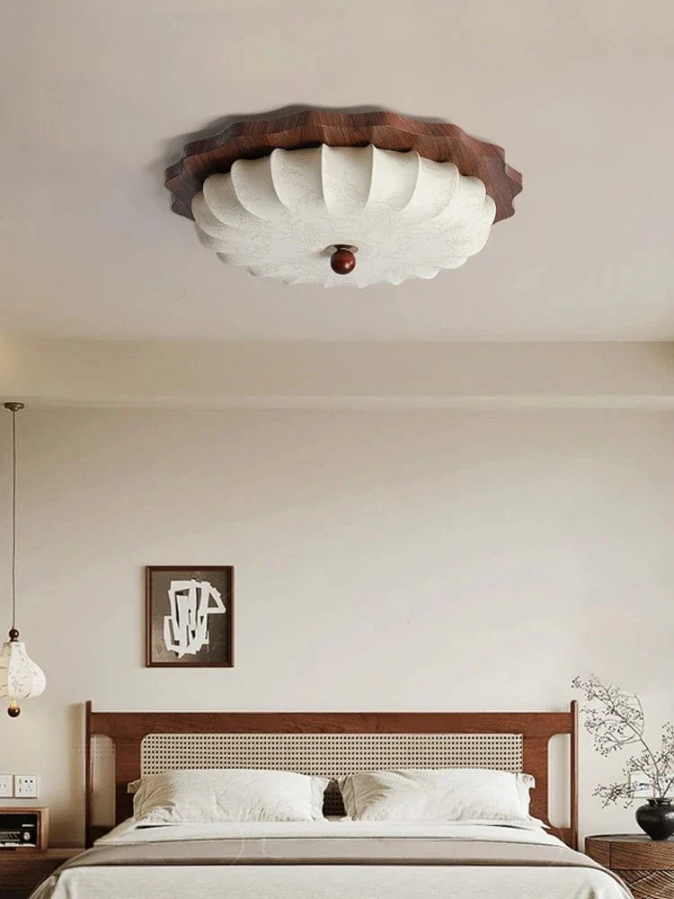 Plafonnier en Bois Rétro Japonais