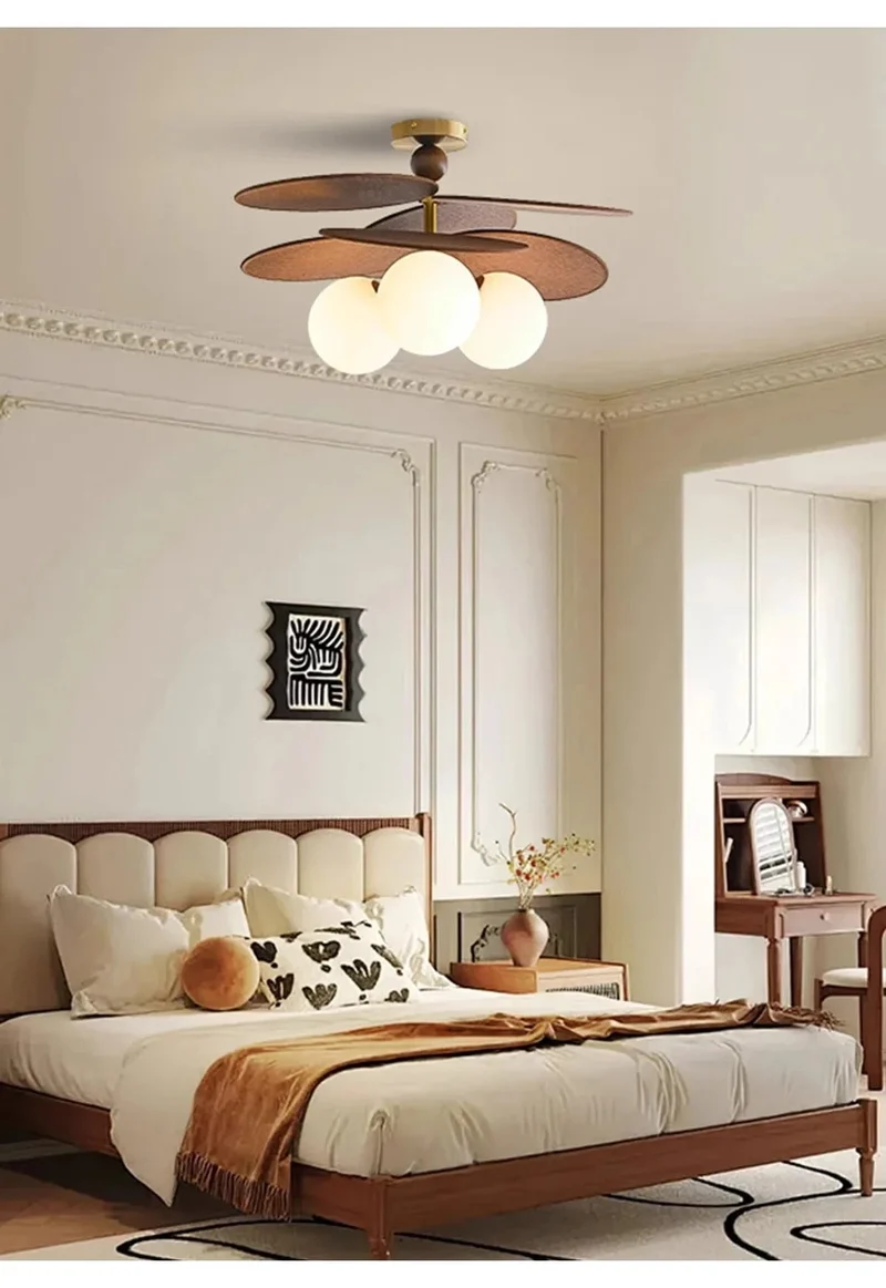 Plafonnier feuilles bois scandinave