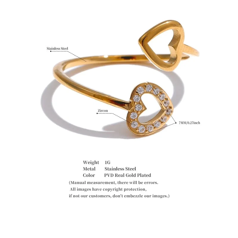 Bague Femme Yhpup – Style Géométrique en Acier Inoxydable et Zircon