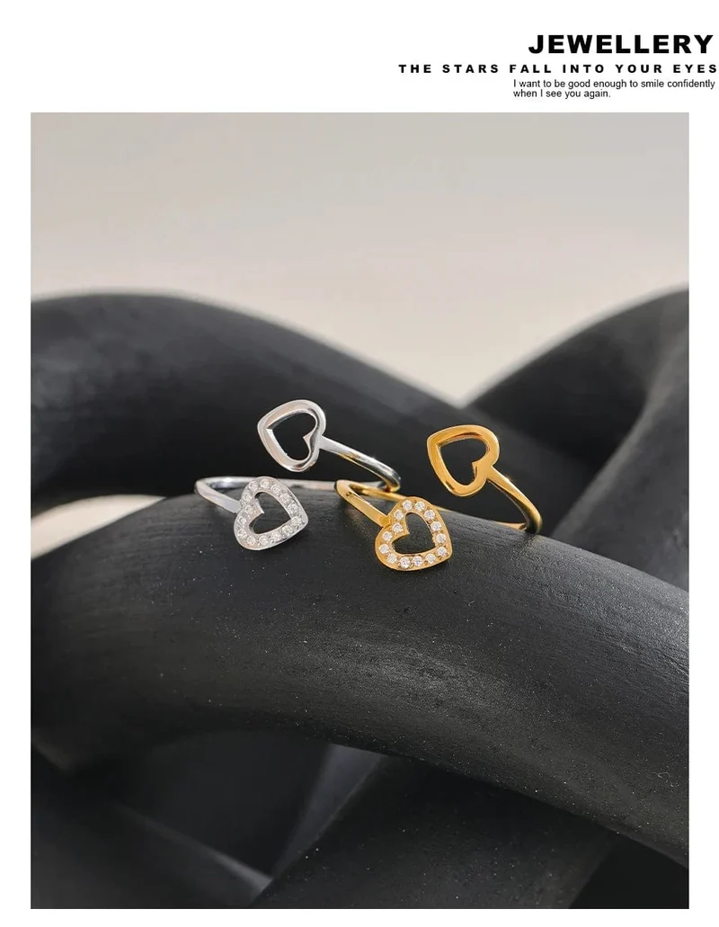 Bague Femme Yhpup – Style Géométrique en Acier Inoxydable et Zircon