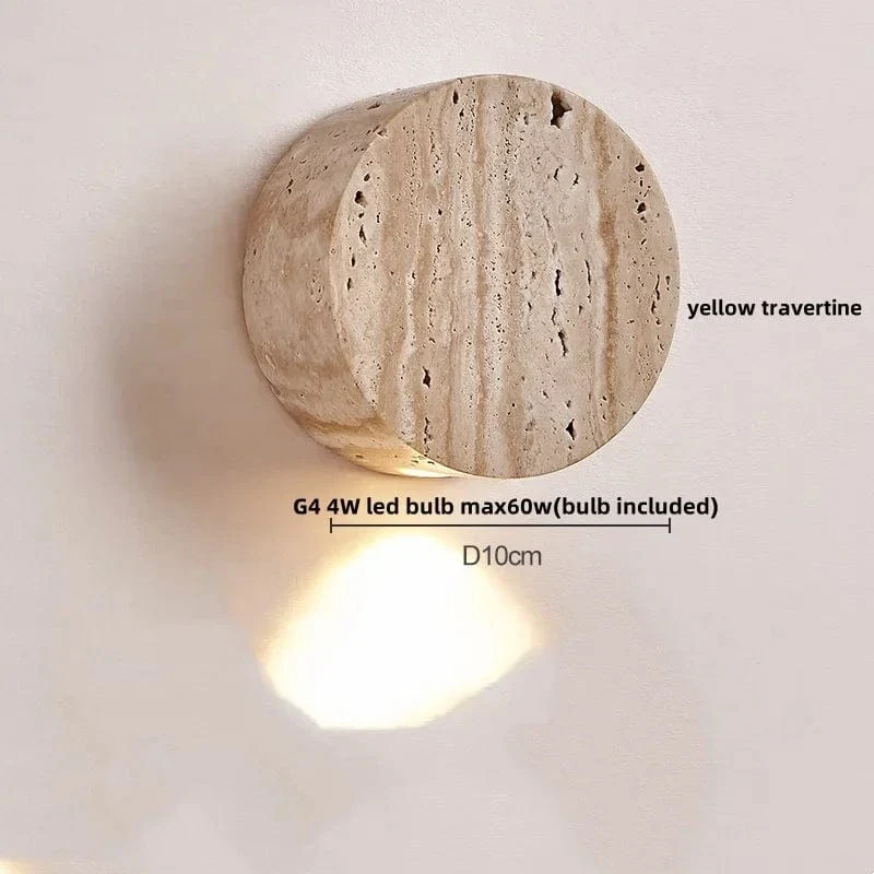 Applique Murale en Pierre Terrazzo IWHD – Lampe LED pour Salle de Bain, Chambre, Couloir et Extérieur