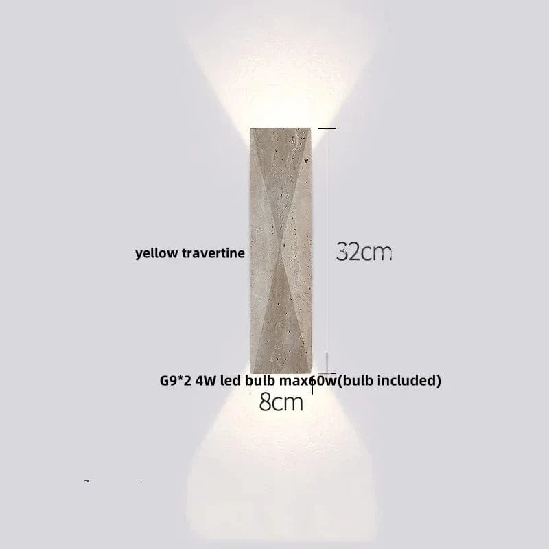Applique Murale en Pierre Terrazzo IWHD – Lampe LED pour Salle de Bain, Chambre, Couloir et Extérieur
