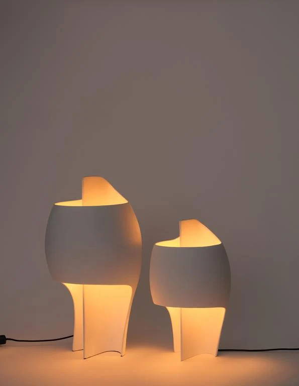 DCWéditions Grande B Bordlampe - Gypsum/Aluminium