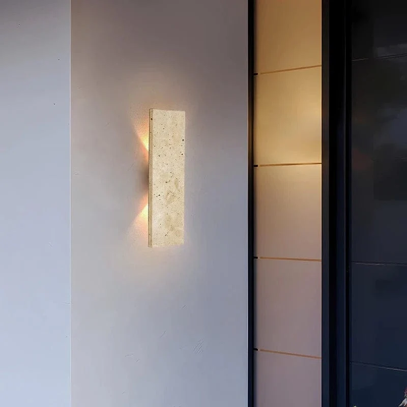 Lampe Murale Étanche Extérieure – Lampe Murale LED en Pierre Naturelle pour Chambre & Extérieur