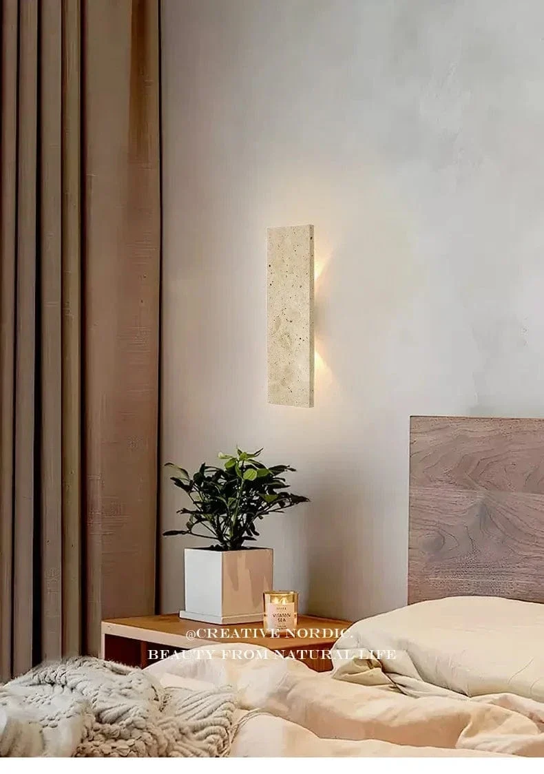 Lampe Murale Étanche Extérieure – Lampe Murale LED en Pierre Naturelle pour Chambre & Extérieur