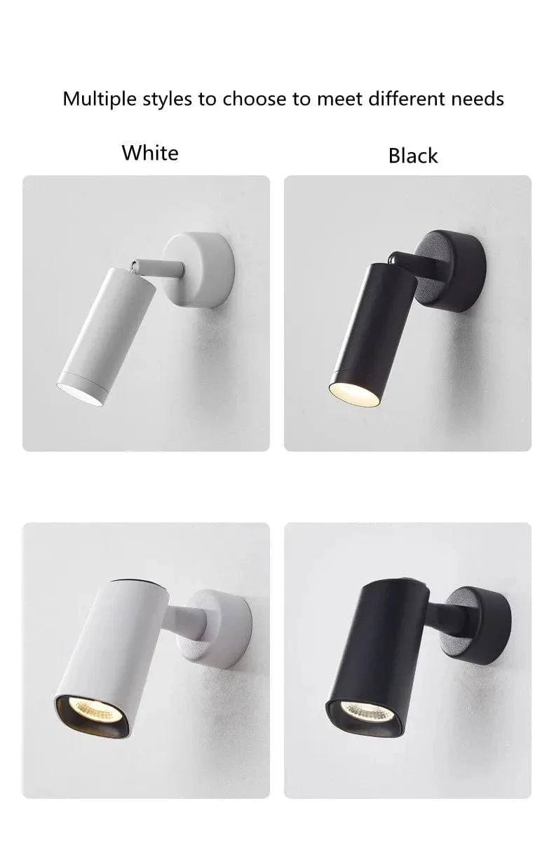 Mounted Adjustable Rotating Led Lamp Wall Lights Spotlight Track Decor Outdoor Light Decorative Luminaires Black White Folding