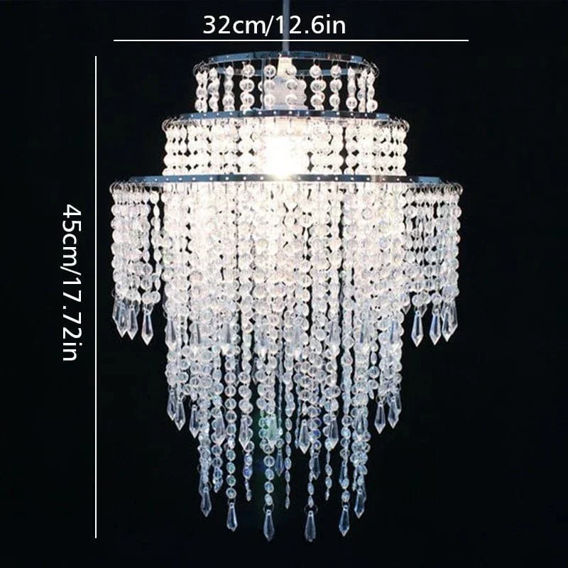 Acrylic Chandelier Lamp Shade Crystal Ceiling Light Covers Sparkling Beaded Pendant Lampshade Wedding Bedroom Home Decor