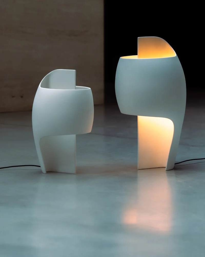 DCWéditions Grande B Bordlampe - Gypsum/Aluminium