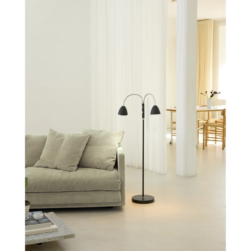 ROOM GULVLAMPE 2 ARM SORT KROM
