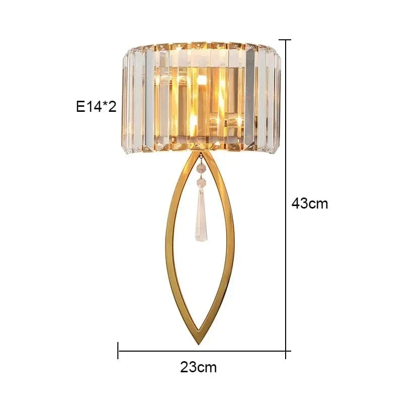 Luxury Postmodern Simple Crystal Wall Lamp Bedroom Background Decoration LED Indoor Lighting Fixtures Living Room