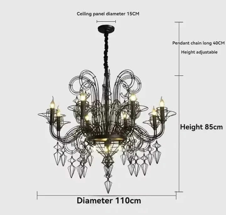 Chandelier Baroque en Fer