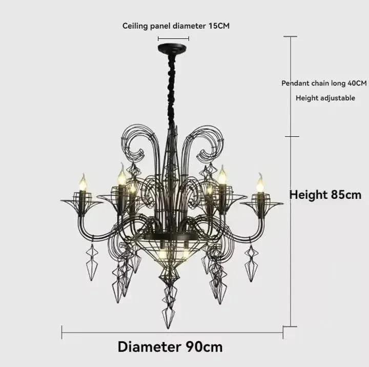 Chandelier Baroque en Fer