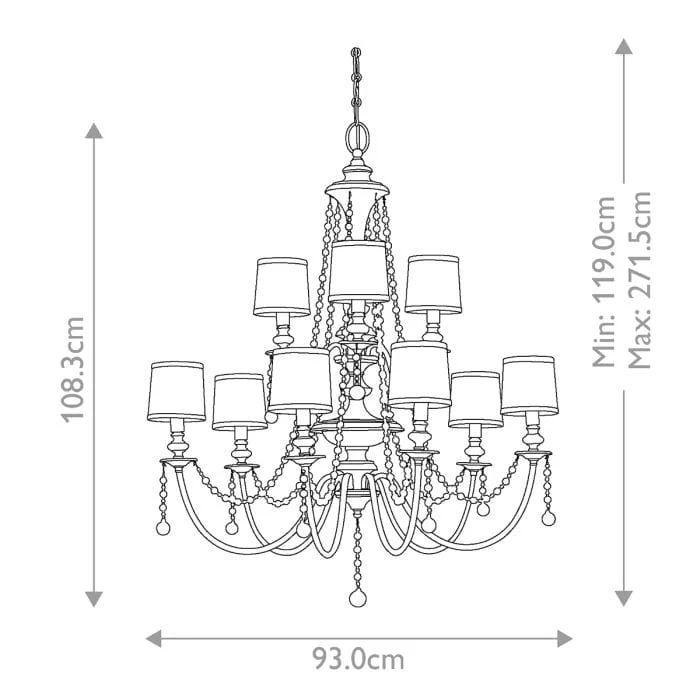 Grand Lustre Bronze Ancien