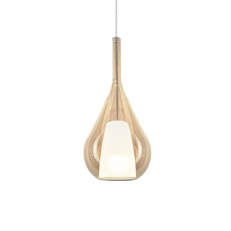 Suspension Verre Ambre Poire