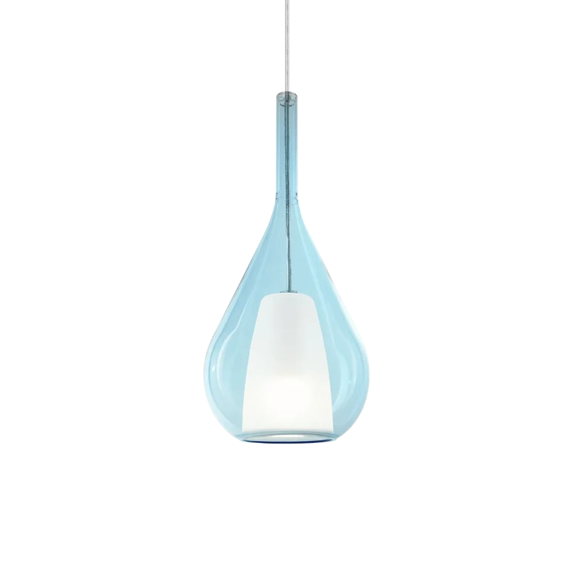 Suspension Verre Bleu Poire