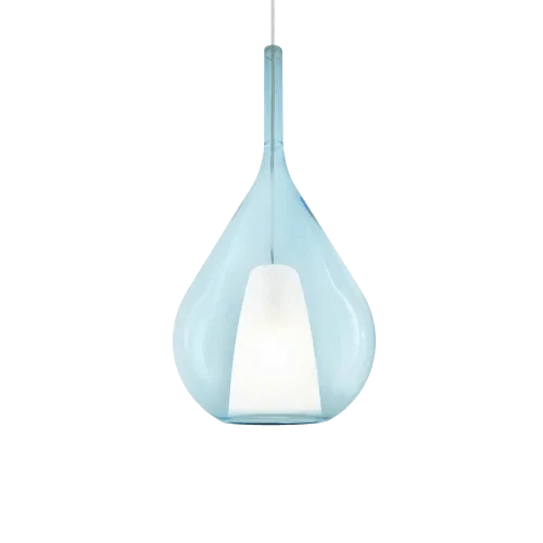 Suspension Verre Bleu Poire
