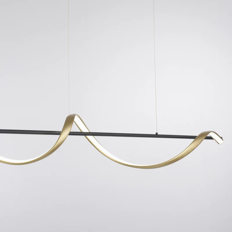 Q-SWING LANGBORDSPENDEL MAT MESSING/SORT LED
