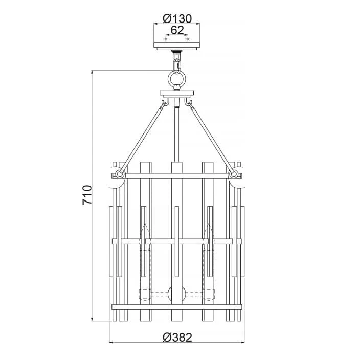 Luminaire Suspension Rustique en Bois