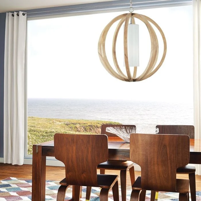 Suspension Luminaire Boheme Boule Bois