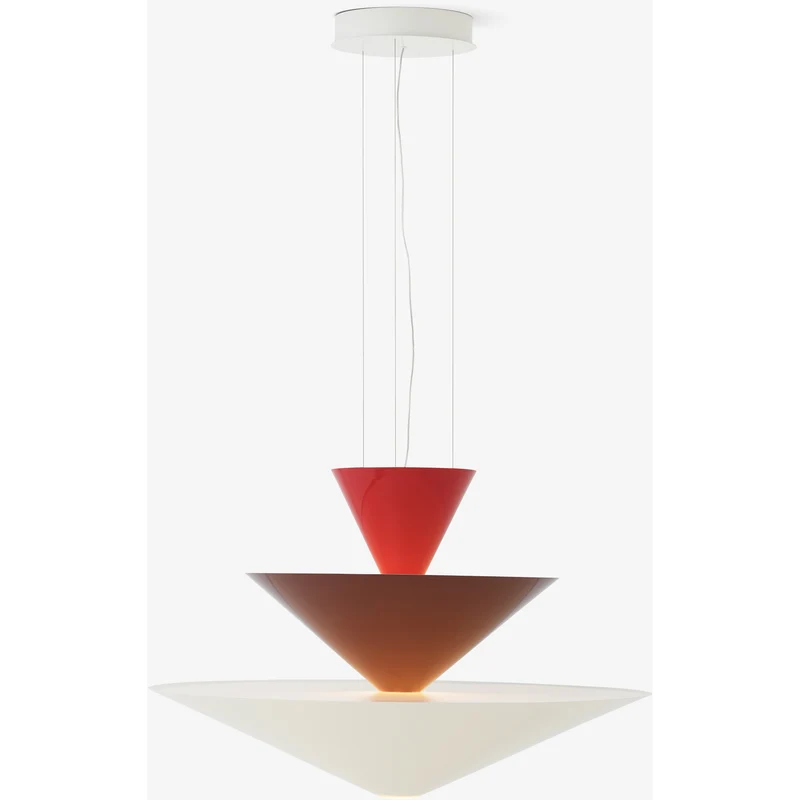 GIO LN15 - PENDEL Ø92 - VERMILION RED, DARK BURGUNDY OG ECRU WHITE