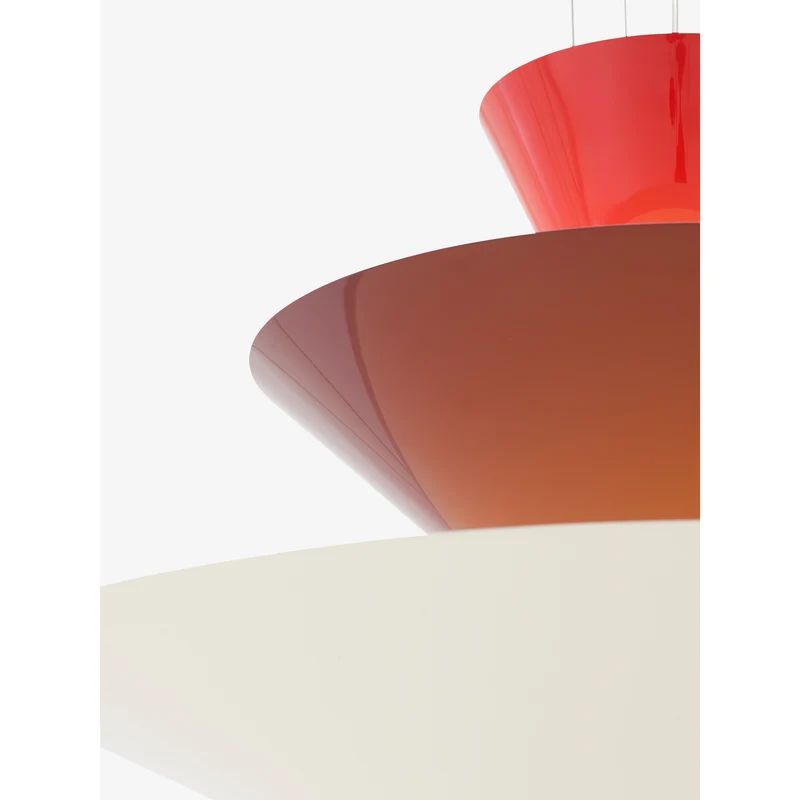 GIO LN15 - PENDEL Ø92 - VERMILION RED, DARK BURGUNDY OG ECRU WHITE