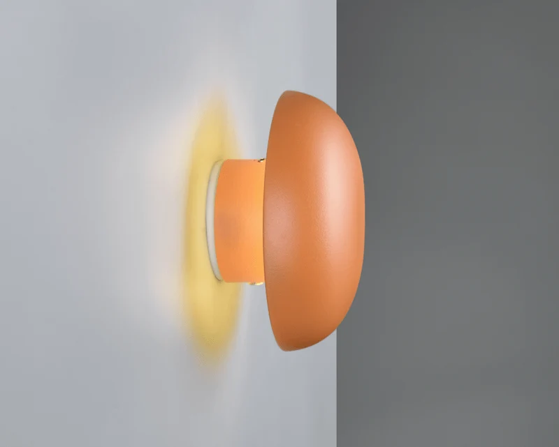 Luminaire décoratif mural champignon orange