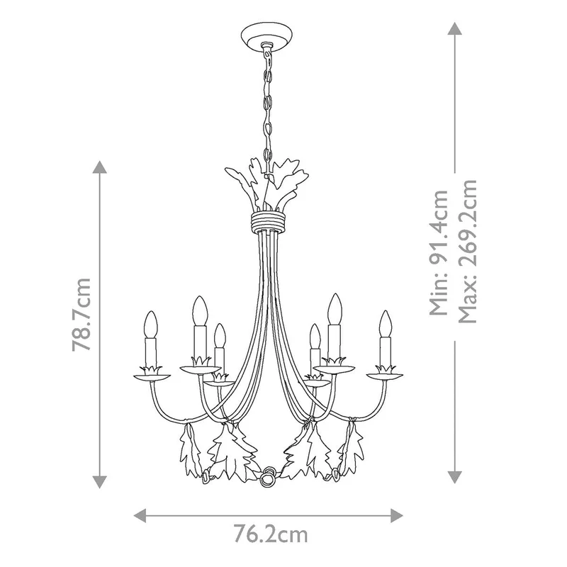 Lustre Salon Bougeoir Doré