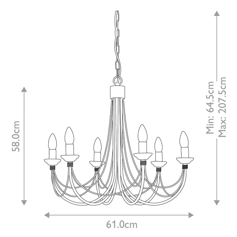 Lustre Carisbrooke 6 lumières -