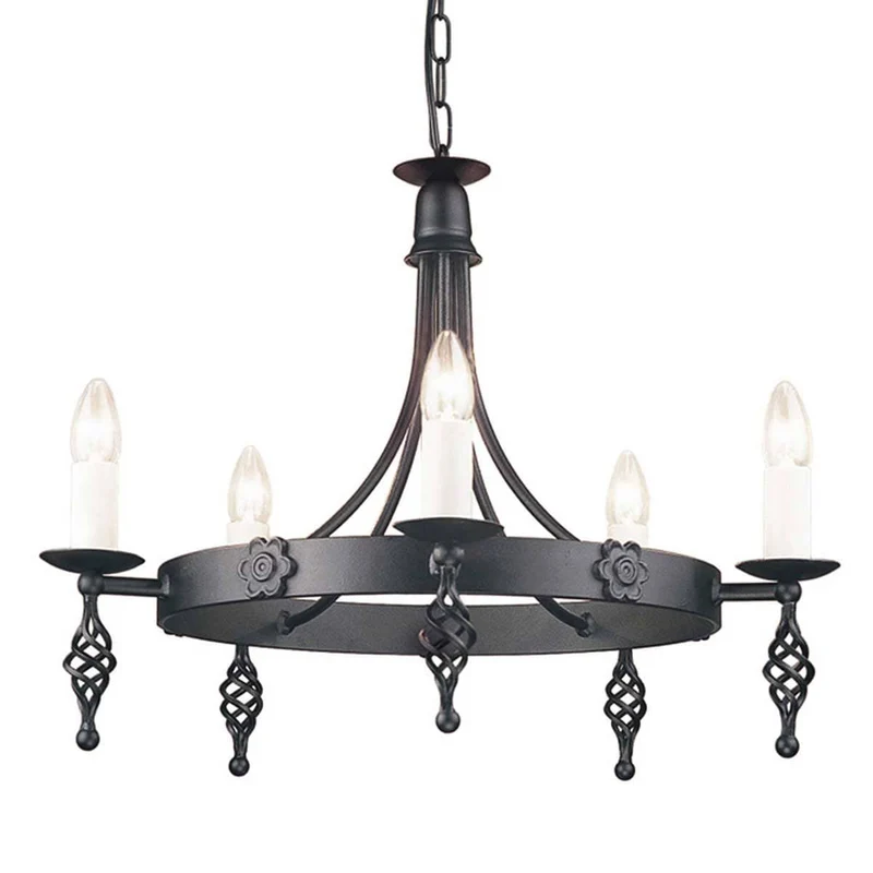 Lustre noir Belfry 5 lumières