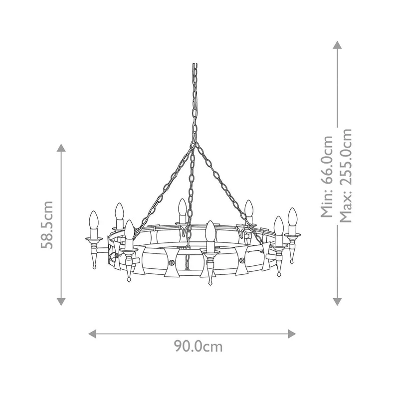 Lustre Chandelier Noir Fer